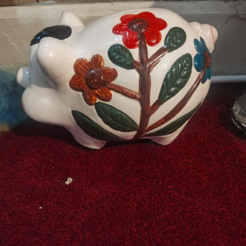 Vintage hand painted piggy bank